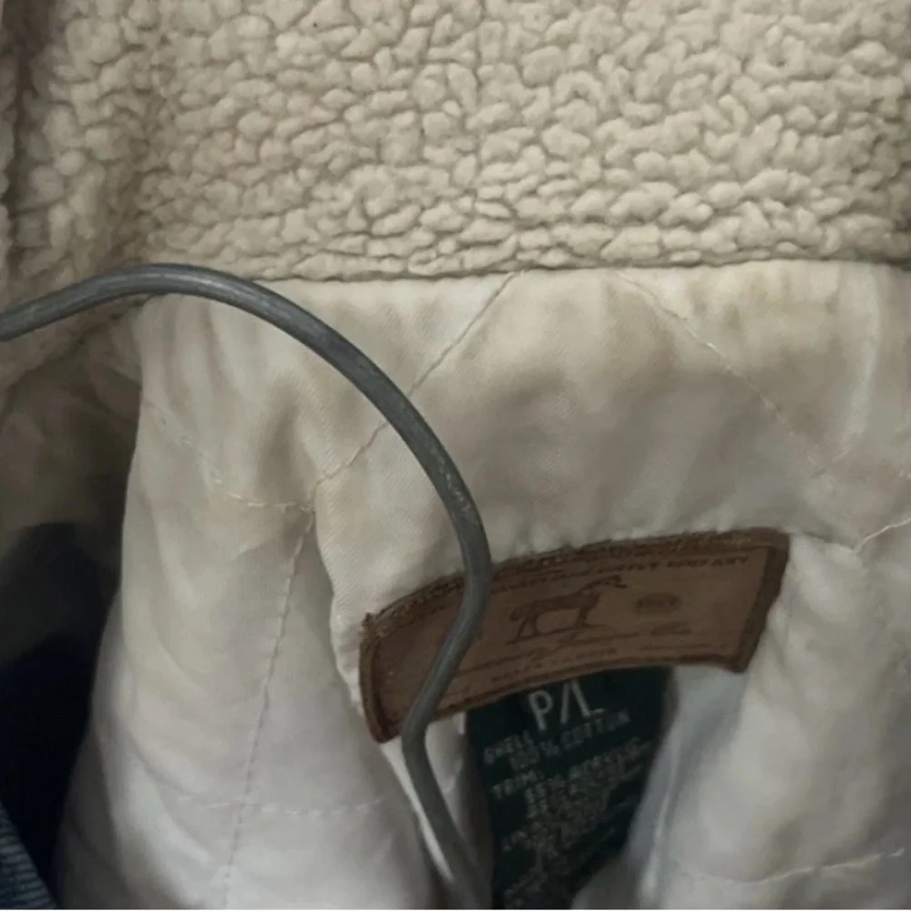 Vintage Ralph Lauren Denim Trucker Jacket Lined Sherpa Women's Large Petite - Picture 4 of 6